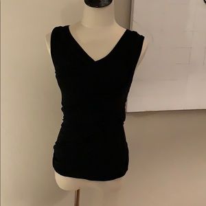 Theory S black wrapped tank top blouse